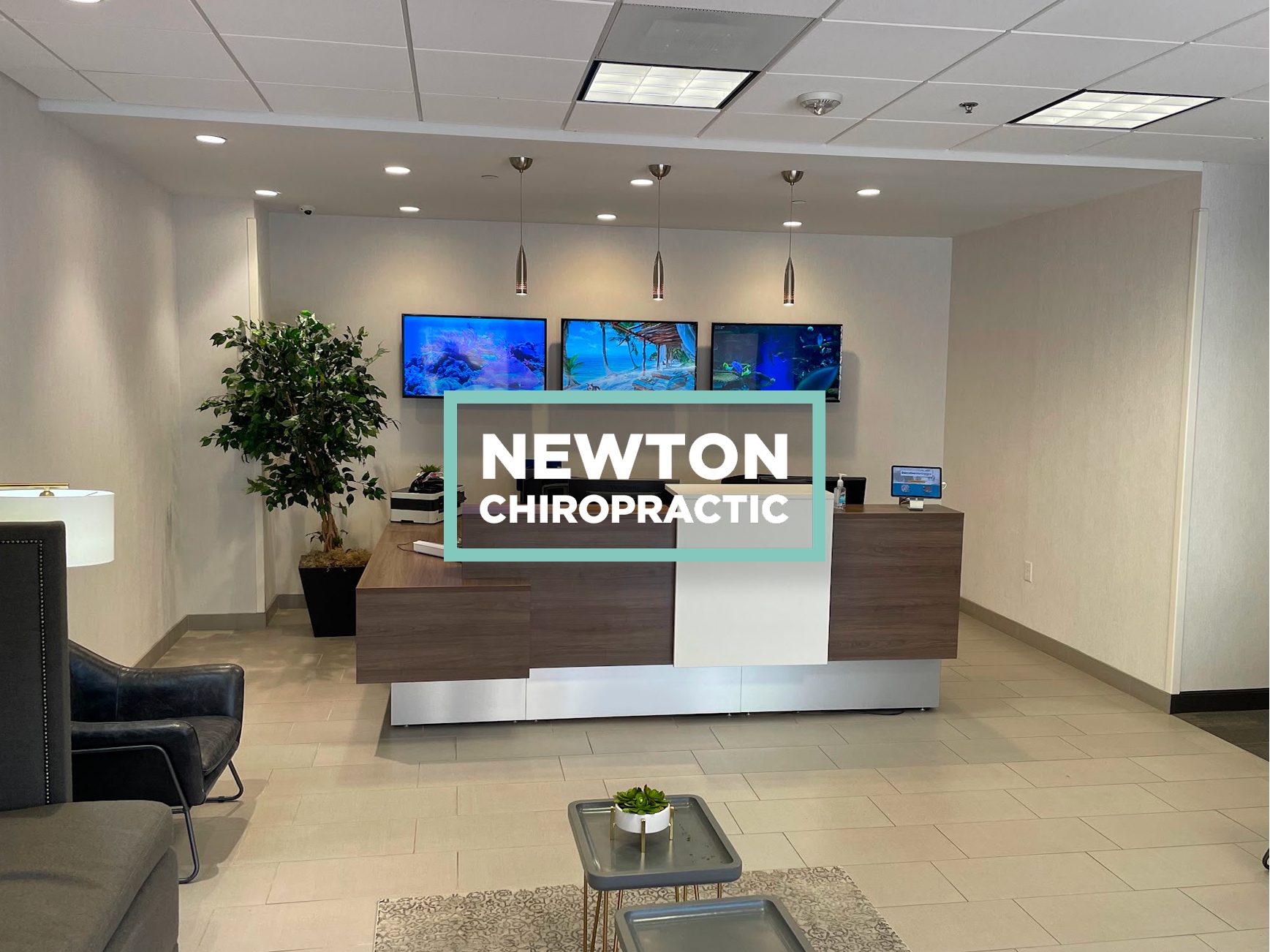 Newton Chiropractic office lobby in Irving, TX